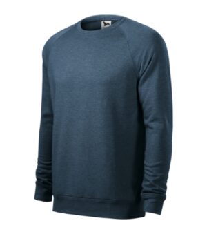 Bluza męska ciemny denim melanż z haftem Merger - 415