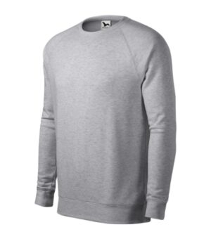 Bluza męska srebrny melanż z haftem Merger - 415