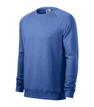 Bluza męska niebieski melanż z haftem Merger - 415