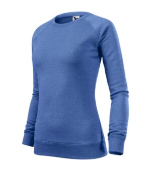 Bluza damska niebieski melanż z haftem Merger - 416