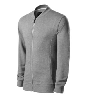 Bluza męska ciemnoszary melanż z haftem Bomber - 453