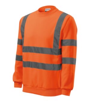 Bluza unisex fluorescencyjny pomarańczowy z haftem HV Essential - 4V6