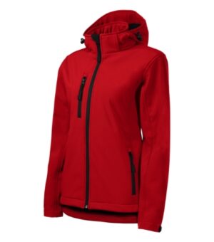 Softshell kurtka damska czerwona z haftem Performance - 521