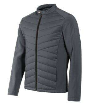 Kurtka hybrydowa męska light anthracite z haftem Cross - 555