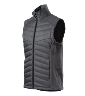 Kamizelka hybrydowa męska light anthracite z haftem Cross - 557