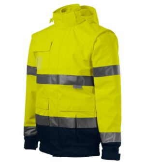 Kurtka unisex fluorescencyjny żółty z haftem HV Guard 4 in 1 - 5V2