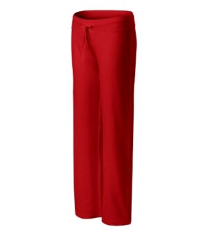 Spodnie dresowe damskie czerwony z haftem Comfort - 608
