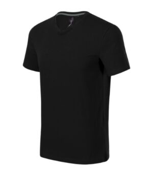 Koszulka męska czarna z haftem Action V-neck - 700