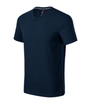 Koszulka męska granatowa z haftem Action V-neck - 700