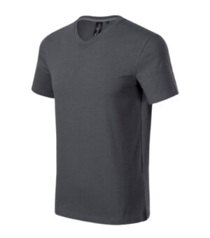 Koszulka męska light anthracite z haftem Action V-neck - 700