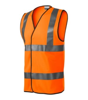 Kamizelka odblaskowa unisex fluorescencyjny pomarańczowy z nadrukiem HV Bright - 9V3