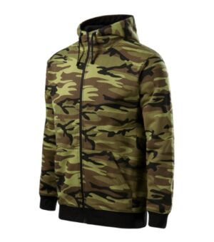Bluza męska camouflage green z haftem Camo Zipper - C19