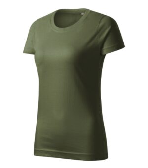 Koszulka damska khaki z nadrukiem Basic Free - F34