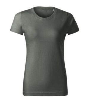Koszulka damska ciemny khaki z haftem Basic Free - F34