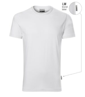 Koszulka męska biały 00 (brand label) z haftem Resist heavy - R03