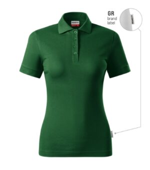 Koszulka polo damska zieleń butelkowa 06 (brand label) z haftem Resist Heavy Polo - R21