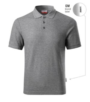 Koszulka polo męska ciemnoszary melanż 12 (brand label) z haftem Reserve - R22