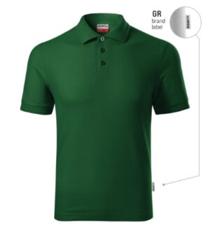 Koszulka polo męska zieleń butelkowa 06 (brand label) z nadrukiem Reserve - R22