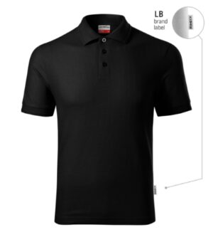 Koszulka polo męska czarny 01 (brand label) z haftem Reserve - R22