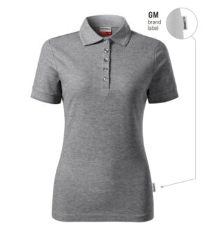 Koszulka polo damska ciemnoszary melanż 12 (brand label) z haftem Reserve - R23