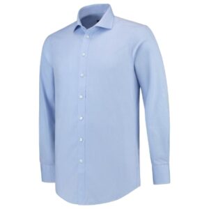 Koszula męska blue z haftem Fitted Shirt - T21