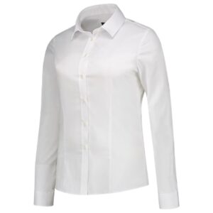 Koszula damska biały z haftem Fitted Stretch Blouse - T24
