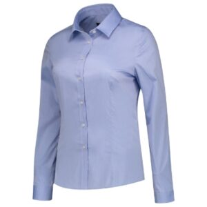 Koszula damska blue z haftem Fitted Stretch Blouse - T24