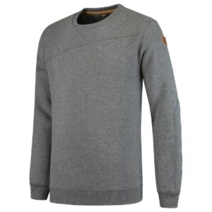 Bluza męska stone melange z haftem Premium Sweater - T41