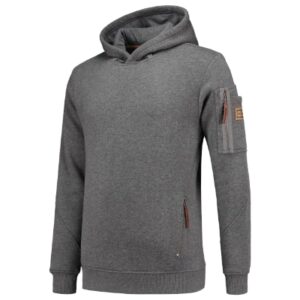 Bluza męska stone melange z haftem Premium Hooded Sweater - T42