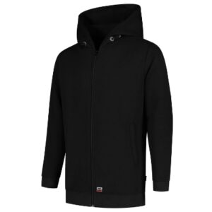 Bluza unisex czarna z haftem Hooded Sweat Jacket Washable 60°C - T44