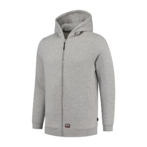 Bluza unisex grey melange z haftem Hooded Sweat Jacket Washable 60°C - T44