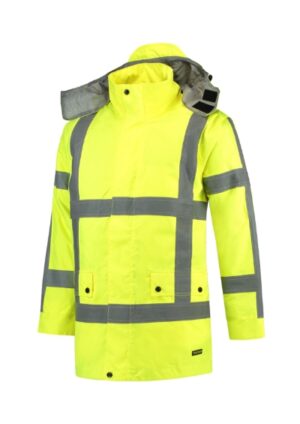 Kurtka robocze unisex fluorescencyjny żółty z haftem RWS Parka - T50