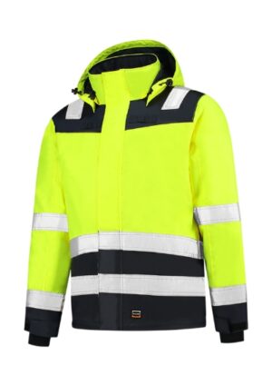 Kurtka robocze unisex fluorescencyjny żółty z haftem Midi Parka High Vis Bicolor - T51