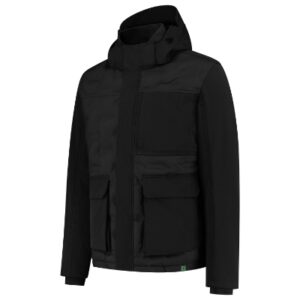 Kurtka unisex czarna z haftem Puffer Jacket Rewear - T56
