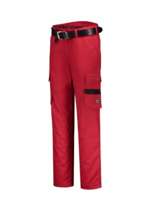 Spodnie robocze damskie czerwony z haftem Work Pants Twill Women - T70