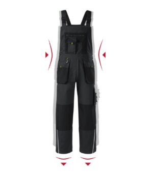 Spodnie robocze ogrodniczki męskie ebony gray z nadrukiem Ranger - W04