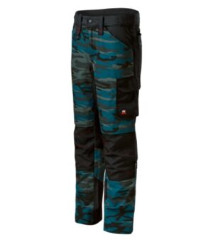 Spodnie robocze męskie camouflage petrol z haftem Vertex Camo - W09